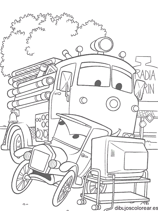 Dibujo de un choque de coches