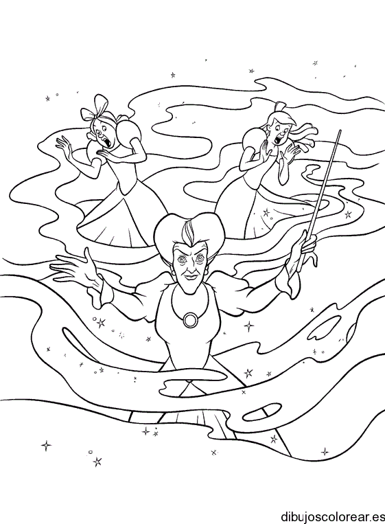 Dibujo de la madrastra y las hermanastras 