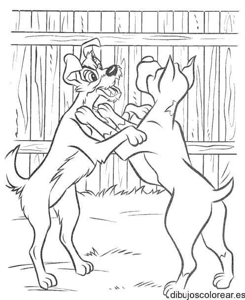 Dibujo de dos perros saludándose
