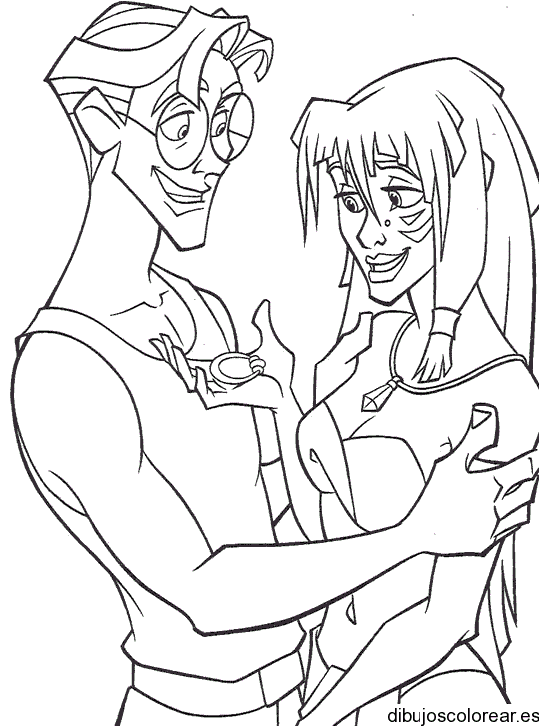 Dibujo de los novios en Atlantis