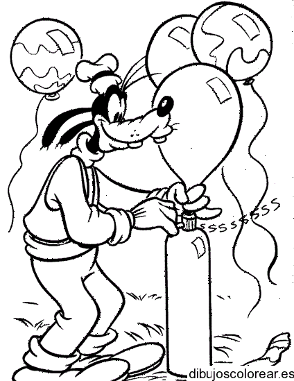 Dibujo de Tribilin haciendo globos
