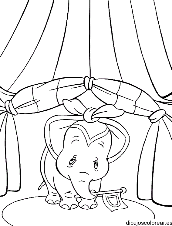 Dibujo de Dumbo con un pañuelo