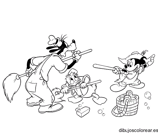 Dibujo de Tribilin con escoba