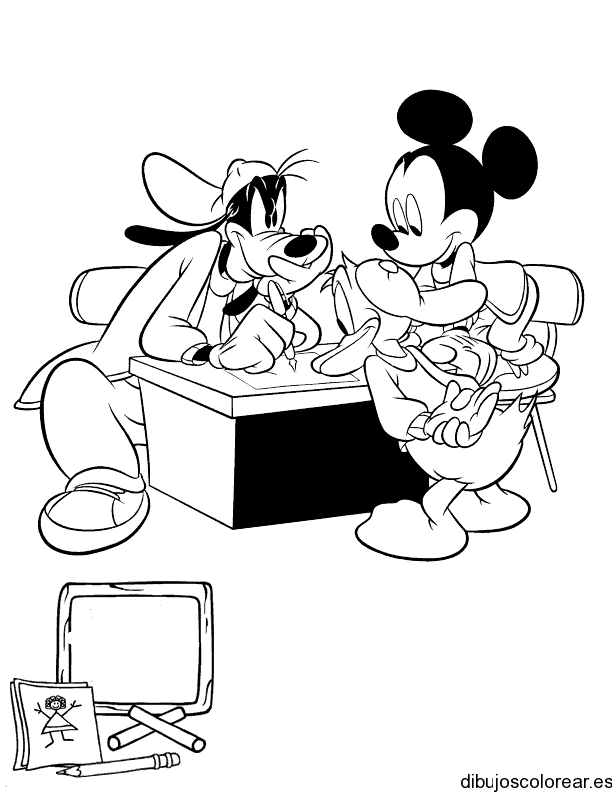Dibujo de Tribilin escribiendo