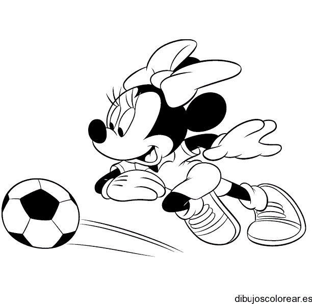 Dibujo de Minnie jugando a la pelota