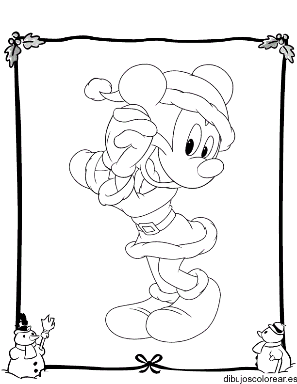 Dibujo de Mickey Mouse Navideño