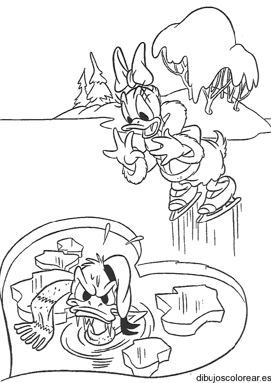 Dibujo de Donald en el hielo