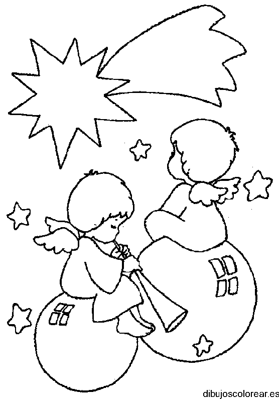 Dibujo de ángeles navideños