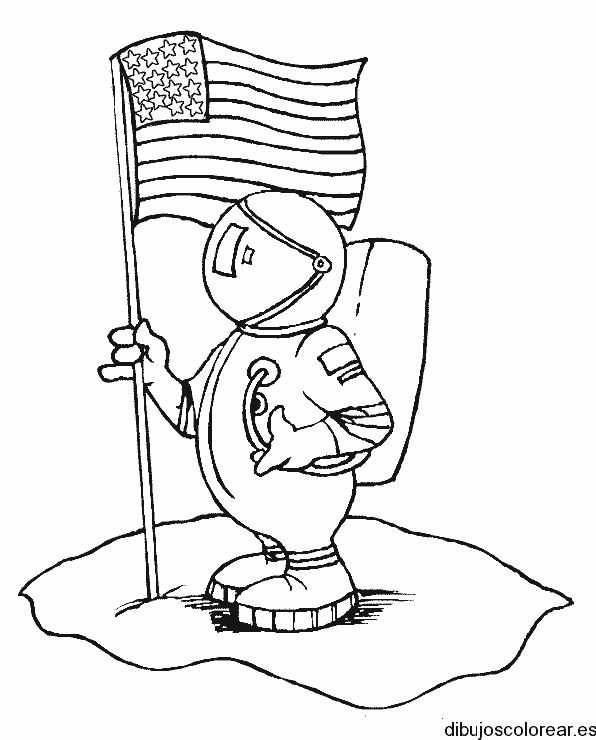 Dibujo de un hombre con una bandera