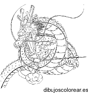 Dibujo de un dragón furioso