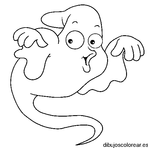 Dibujo de un fantasma asustando 