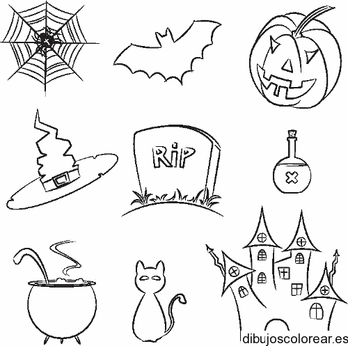 Dibujo de objetos para halloween