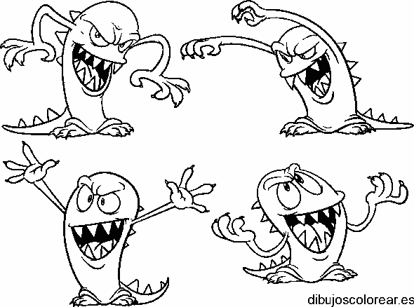 Dibujo de un monstruo haciendo muecas