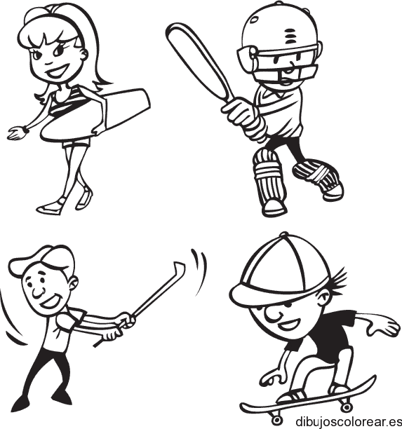 Dibujo de niños deportistas 