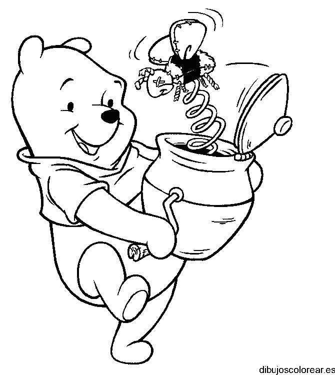 Dibujo de Winnie Poh y una jarra