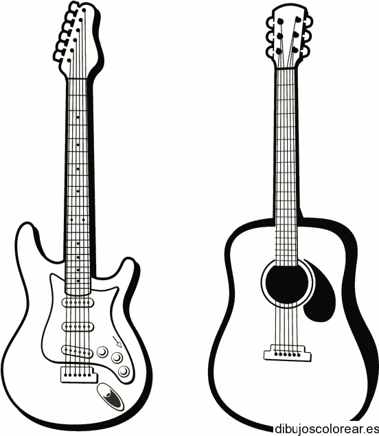 Dibujo de dos guitarras 