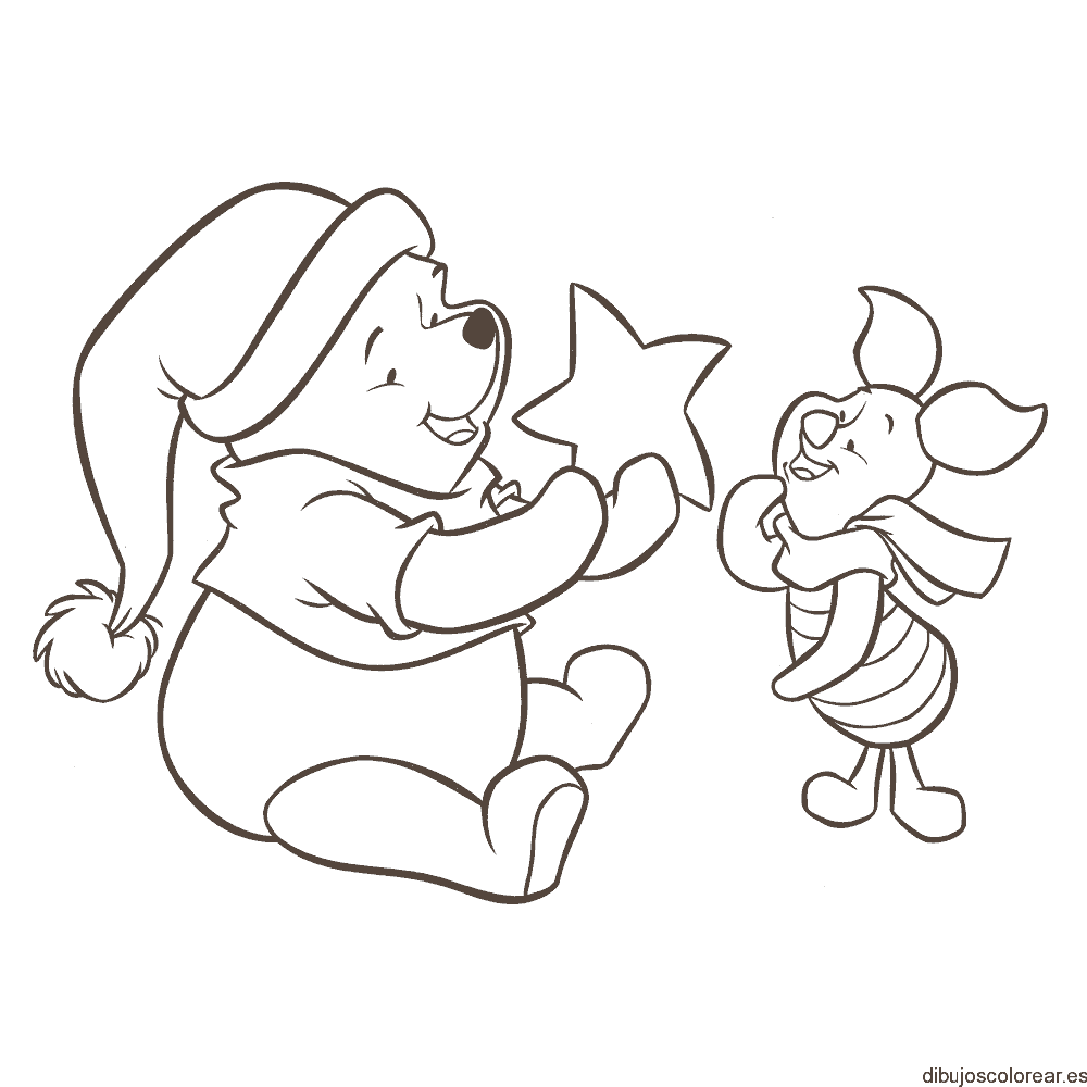 Dibujo de Winnie Poh con una estrella