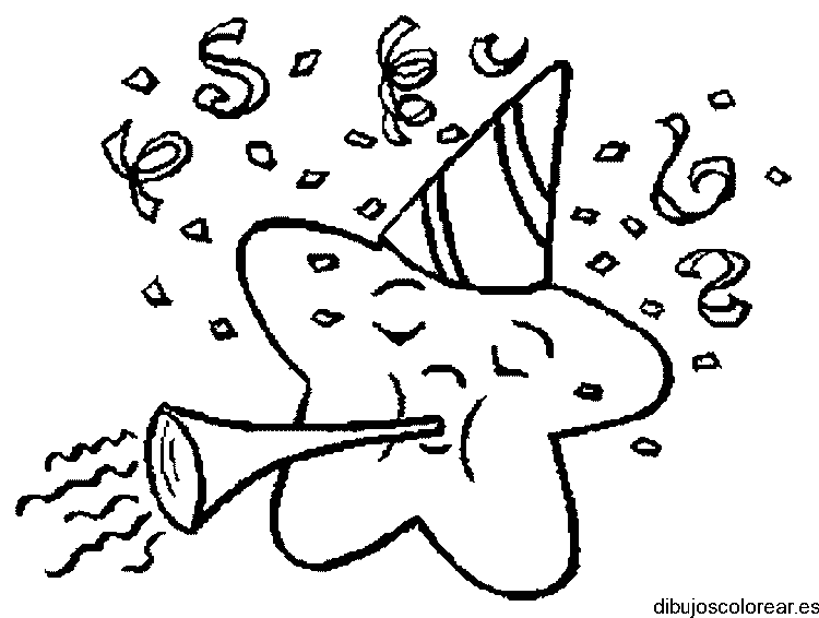 Dibujo de una estrella festejando 