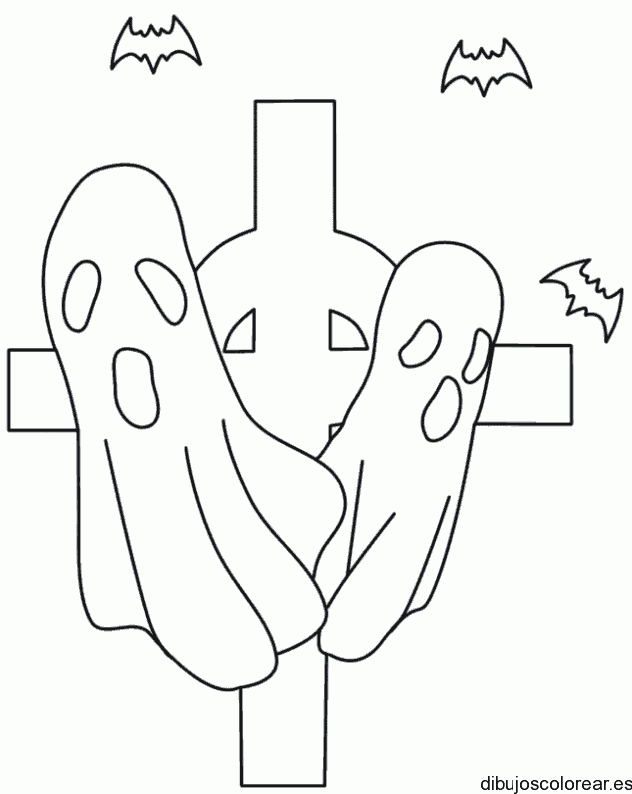 Dibujo de un pareja  de fantasmas 