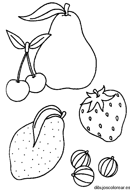 Dibujo con varias frutas