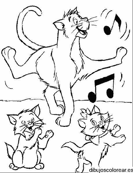 Dibujo de gatos bailando