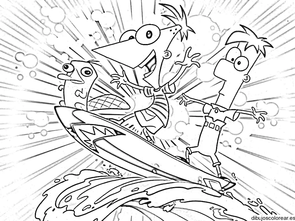 Dibujo de Sirenita y los peces