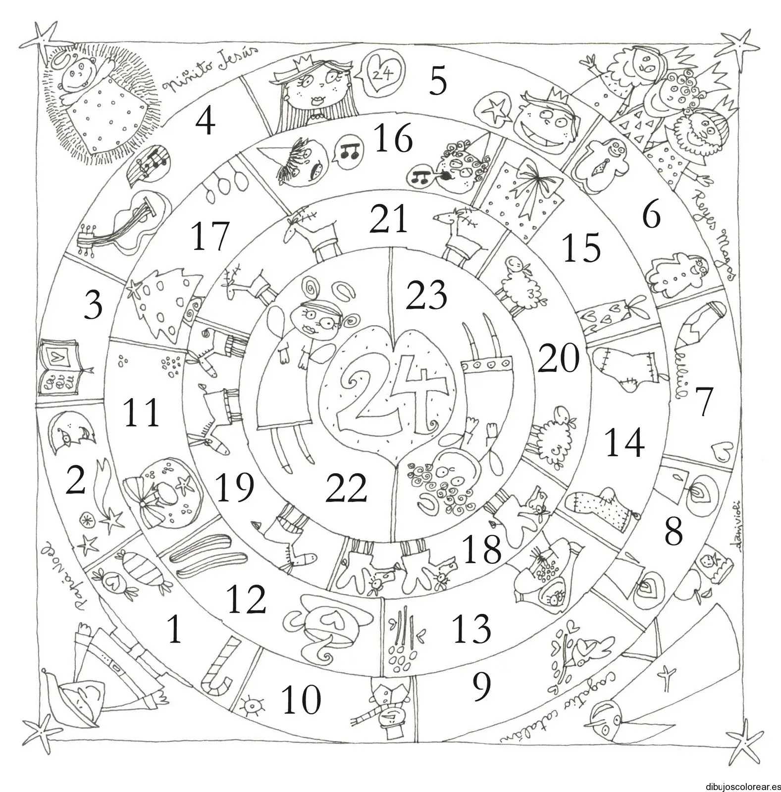 Dibujo de un calendario de adviento