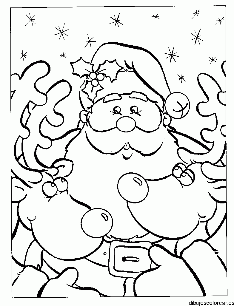 Dibujo de Santa Claus y sus amigos 