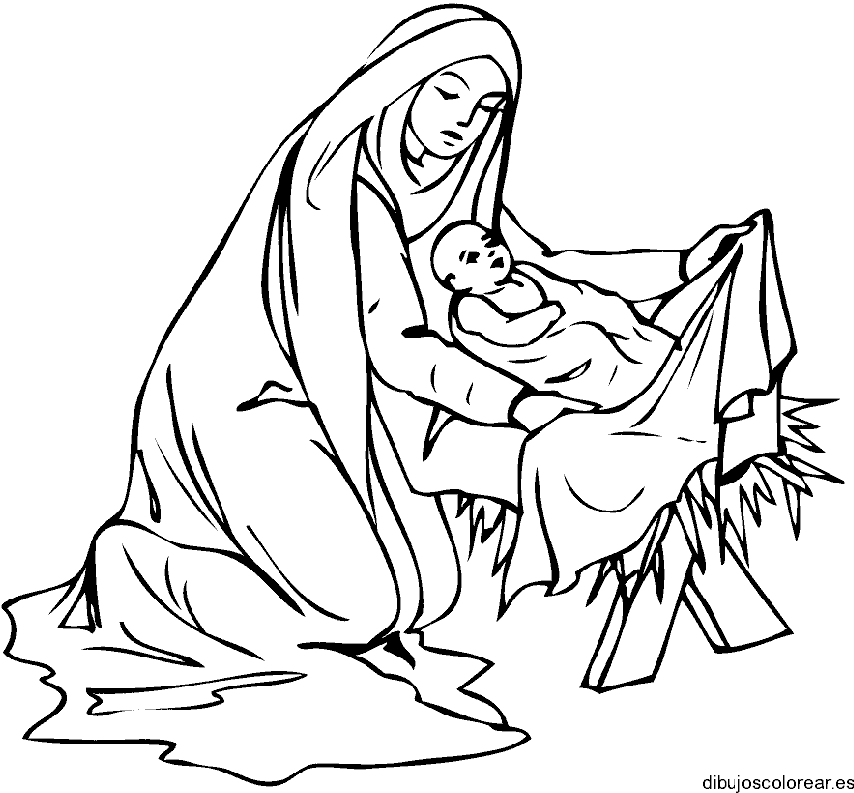 Dibujo de un niño con sus regalos navideños