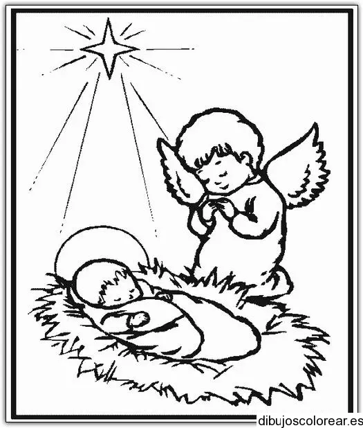 Dibujo de un ángel en el nacimiento 