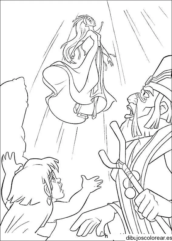 Dibujo de los tres reyes magos con un regalo 