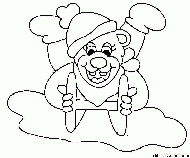 Dibujo de un oso en un trineo 