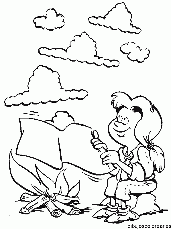 Dibujo de un niño haciendo señales de humo 