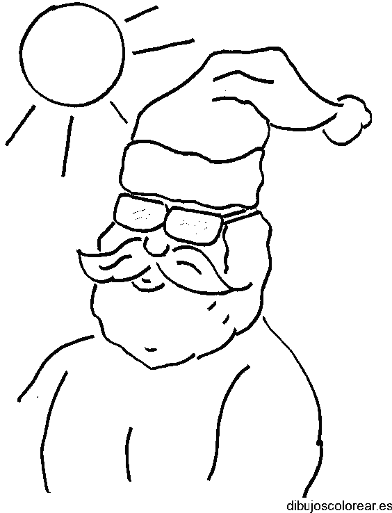 Dibujo de Santa Claus bronceándose 