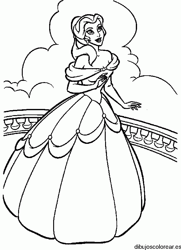 Dibujo de Bella en el balcón 
