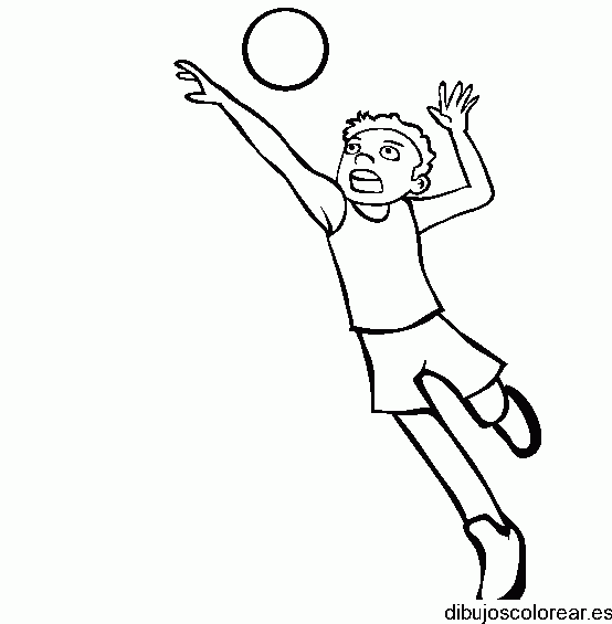 Dibujo de un joven jugando volleyball 