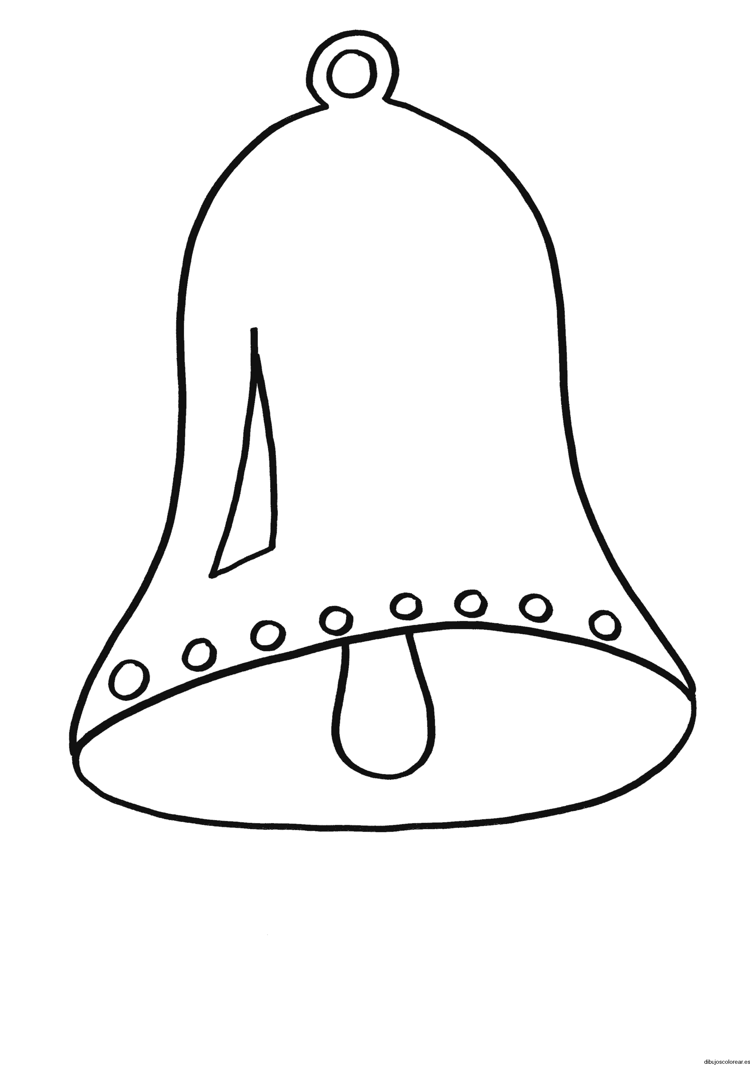 Dibujo de una gran campana navideña 