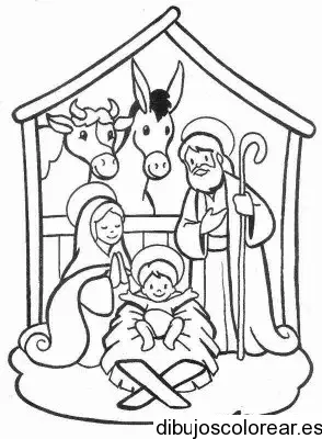 Dibujo de un pequeño pesebre