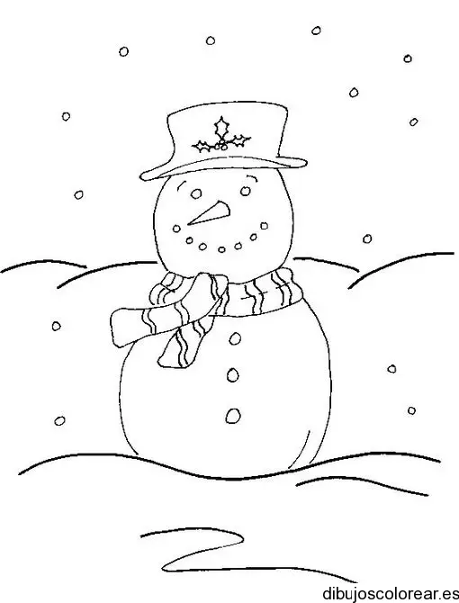 Dibujo de un hombre de nieve feliz 