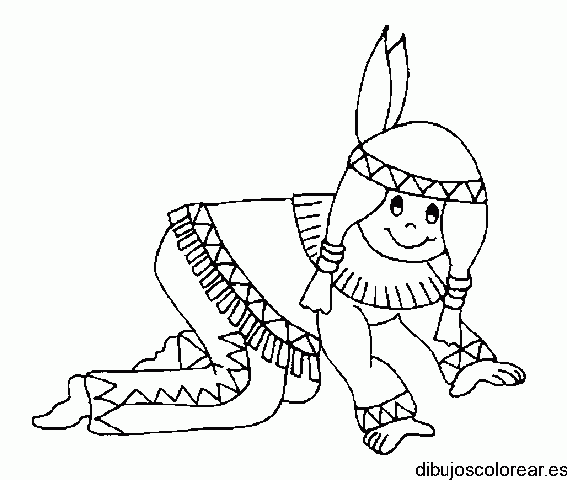 Dibujo de un niña indígena  
