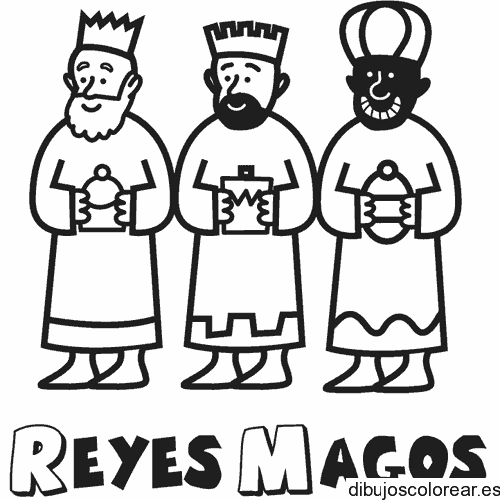 Dibujo de los reyes magos de pie