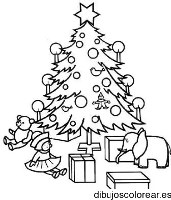 Dibujo de regalos y un árbol de navidad