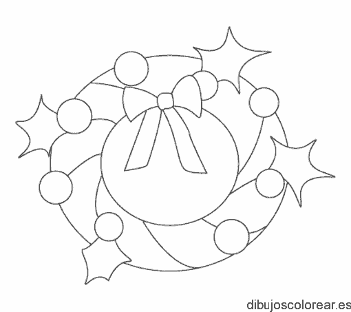 Dibujo de una corona navideña para pintar