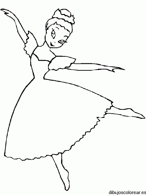 Dibujo de una joven bailarina sonriente 