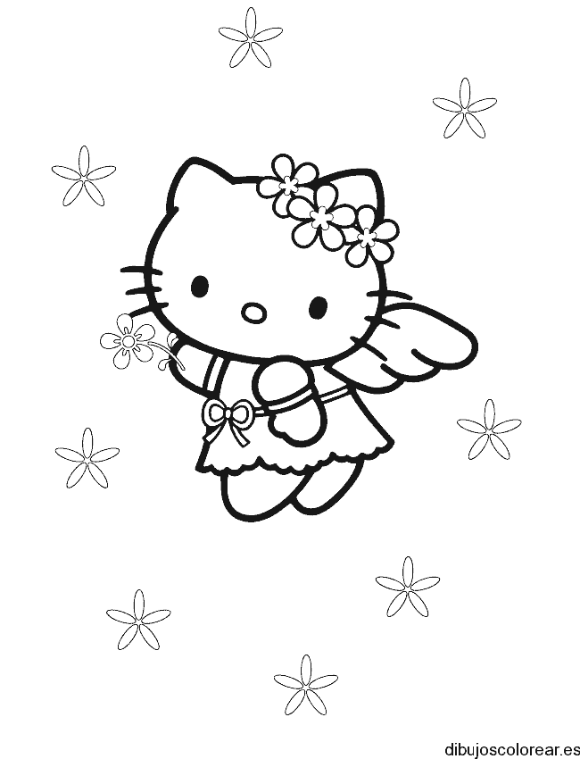 Dibujo de Hello Kitty con alas