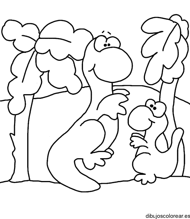 Dibujo de un par de dinosaurios 