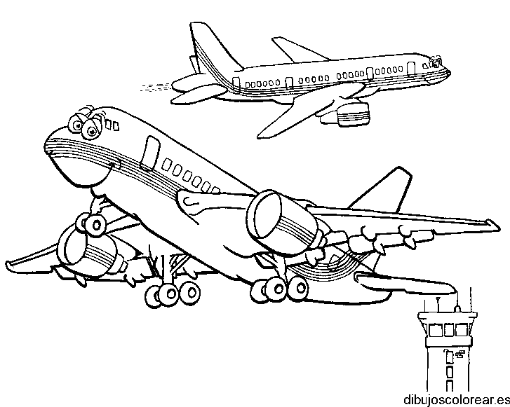 Dibujo de un parque de aviones 