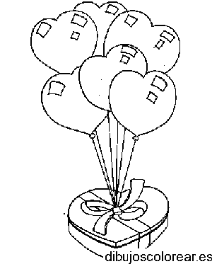 Dibujo de globos y corazón