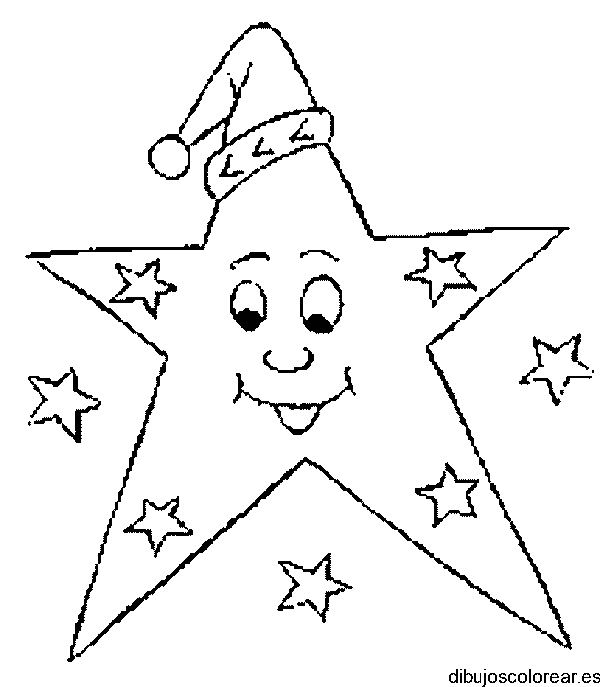 Dibujo de estrella con gorro de dormir