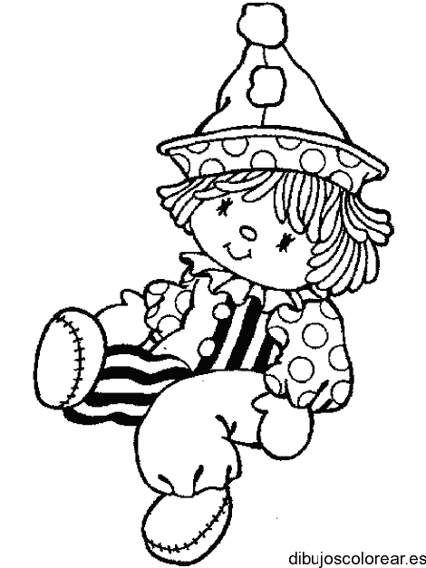 Dibujo de un payaso de trapo 
